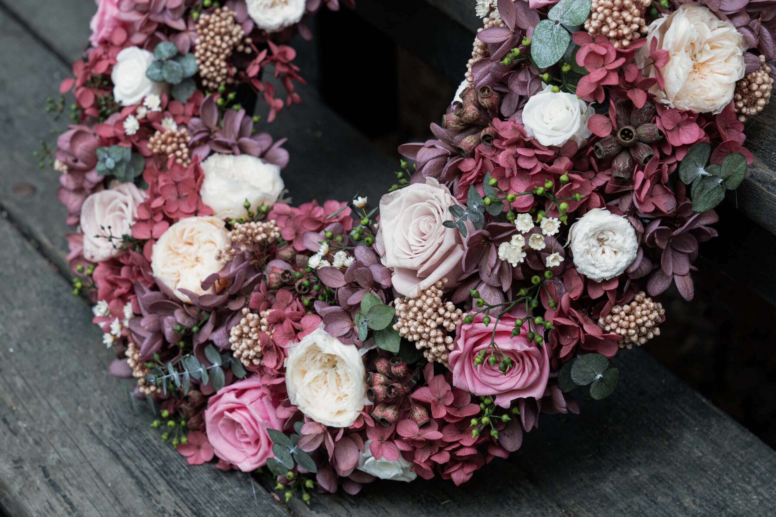 Lyxkrans- 'Rosé Élégance'(55 cm) - Bild 3